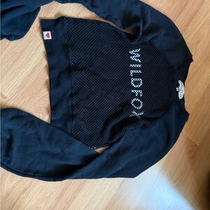 Wildfox Black Mesh Knit Top RARE small XS